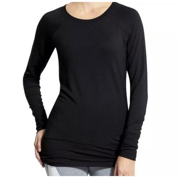 Athleta Women's Black Studio Cinch Pullover Modal Sweatshirt - Picture 1 of 10
